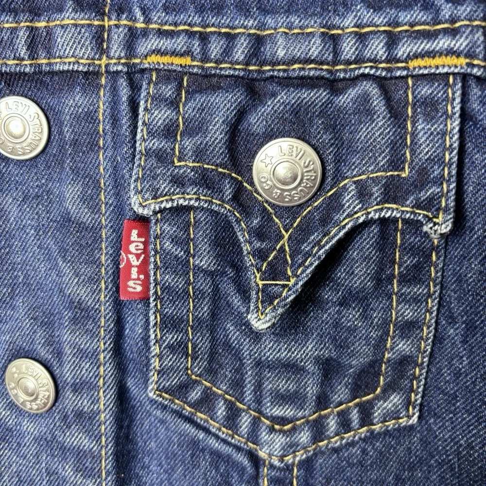 Levis Type 1 Iconic Denim Jacket Toddler 6 Blue Trucker Button Front Coat